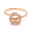 Rose Gold-Plated White American Diamond studded Circular Shaped Jewellery Set