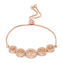 Rose Gold-Plated White American Diamond studded Circular Shaped Jewellery Set