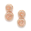 Rose Gold-Plated White American Diamond studded Circular Shaped Jewellery Set