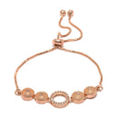 Rose Gold-Plated White American Diamond studded Geometric Shaped Jewellery Set