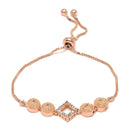 Rose Gold-Plated White American Diamond studded Square Shaped Jewellery Set