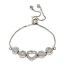 Rhodium-Plated Silver Toned White American Diamond studded Heart Shaped Jewellery Set