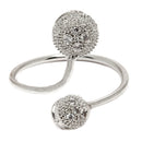 Rhodium-Plated Silver Toned White American Diamond studded Round Shaped Jewellery Set