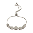 Rhodium-Plated Silver Toned White American Diamond studded Round Shaped Jewellery Set