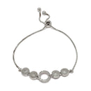Rhodium-Plated Silver Toned White American Diamond studded Oval Shaped Jewellery Set
