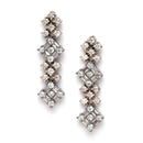 Rose Gold-Plated Gunmetal Toned American Diamond studded Rectangle Shaped Jewellery Set