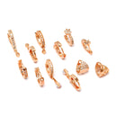 Rose Gold-Plated White American Diamond studded Teardrop Shaped Hoop Earrings (Combo Of 6)