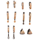 Rose Gold-Plated Gunmetal Toned White American Diamond studded Teardrop Shaped Hoop Earrings (Combo Of 6)