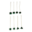 Rhodium-Plated Silver Toned Green American Diamond studded Needle Drop Earrings (Combo Of 4)
