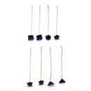 Rhodium-Plated Silver Toned Blue American Diamond studded Needle Drop Earrings (Combo Of 4)