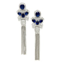 Rhodium-Plated With Silver-Toned American Diamond Studded Drop Earrings