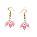 Gold-Plated White and Pink Pearl Beaded Layered Jewellery Set