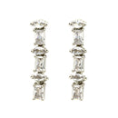 Rhodium-Plated with Silver-Toned White American Diamond Studded Jewellery Set