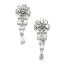 Rhodium-Plated with Silver-Toned White American Diamond Studded Jewellery Set