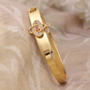 Gold-Plated Oval Shaped White & Red Cubic Zirconia Stone studded Knot Bracelet