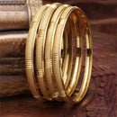Set Of 4 Gold-Plated Classic Textured Handcrafted Bangles