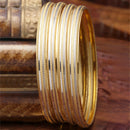 Set Of 4 Gold-Plated Traditional Dual Toned Gold & Silver Handcrafted Classic Bangles