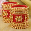 Gold Plated Traditional Set of 18 Red Bridal Chuda Bangle Set