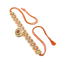 Gold-Plated Round White Kundan & Cubic Zirconia Studded Borla Style Sheeshphool