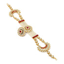Gold-Plated Red & White Kundan studded Borla Style Sheeshphool