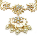 Gold-Plated White Kundan studded Crescent Shaped Sheeshphool