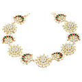 Gold-Plated Circular White Kundan Studded Matha Patti