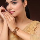 Gold Plated Traditional Contemporary Engraved Design Bangle Set Of 4