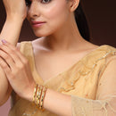 Gold Plated Traditional Engraved Design Bangles Set Of 4