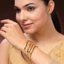 Gold Plated Traditional Engraved Design Bangles Set Of 4