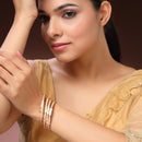 Gold Plated Dual Toned Traditional Contemporary Design Bangles Set Of 4