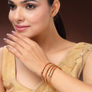 Gold Plated Dual Toned Traditional Contemporary Design Bangles Set Of 4