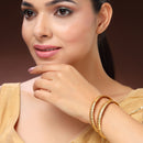 Gold Plated Traditional Contemporary Fish Design Engraved  Bangles Set Of 2|B