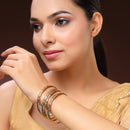 Gold Plated Dual Toned Traditional Contemporary Bangles Set Of 4