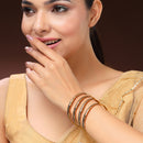 Gold Plated Dual Toned Traditional Contemporary Bangles Set Of 4