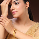 Gold Plated Classic Floral Engraved Bangles Set Of 2