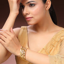 Gold Plated Traditional Contemporary Engraved Design Bangle Set Of 4