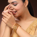 Gold Plated Traditional Contemporary Engraved Design Bangle Set Of 4