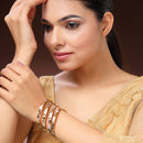 Gold Plated Dual Toned Traditional Contemporary Engraved Design Bangles Set Of 4