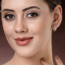 Rhodium Plated with White American Diamond Ear Cuff Earrings