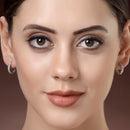 Gold Plated with White American Diamonds Studded Small Ear Cuff Earrings