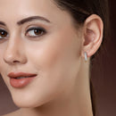 Gold Plated with White American Diamonds Studded Small Ear Cuff Earrings