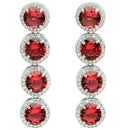 Rhodium Plated Silver Toned with Green American Diamonds Dangler earrings