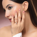 Gold Plated American Diamond Studded Adjustable Ring