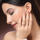 Gold Plated Infinity White Cubic Zirconia Studded Detailing Adjustable Ring