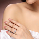 Gold Plated White American Diamond Studded Floral Adjustable Ring