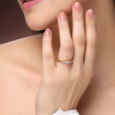 Elegant Gold Plated White American Diamond Studded Adjustable Ring