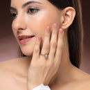 Elegant Gold Plated White American Diamond Studded Adjustable Ring