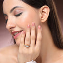 Gold Plated American Diamond Studded Adjustable Ring