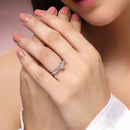 Rhodium Plated Silver Toned American Diamond Studded Adjustable Ring