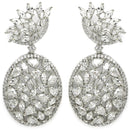 Rhodium Plated Tiny Tear Drops White American diamond Small Drop Earrings